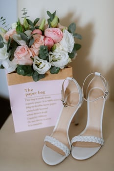 wedding shoes of the bride photo