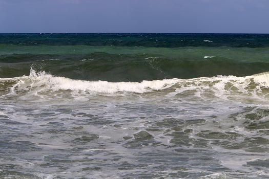 Coast of the Mediterranean Sea in northern Israel. photo