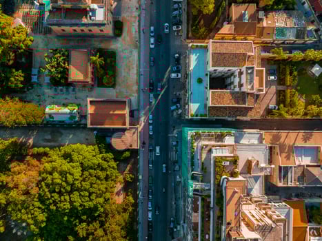 Aerial panoramic view of Palermo town in Sicily. photo