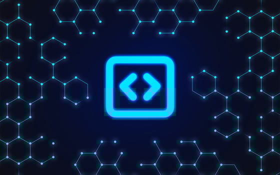Cybernetic background with coding sign. A modern approach to the world. photo