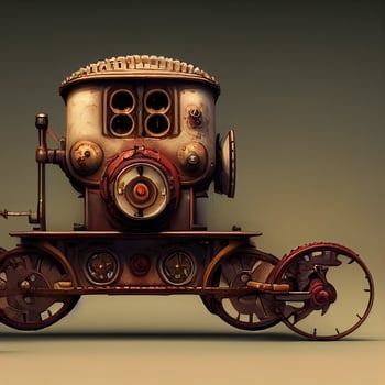 Mechanical train full body. Steampunk style animal. 3d illustration photo