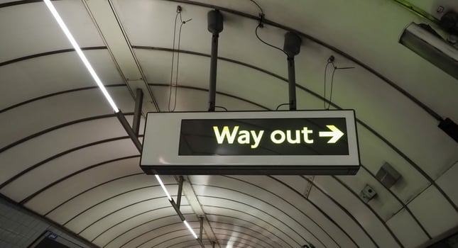 Subway station way out sign photo