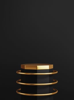 3D background scene with podium. Minimal product display mockup with geometric shape object. 3D rendering. photo