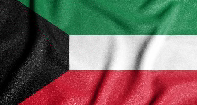 National flag of the Kuwait. The main symbol of an independent country. Flag of Kuwait. photo