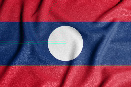 National flag of the Laos. The main symbol of an independent country. Flag of Laos. photo
