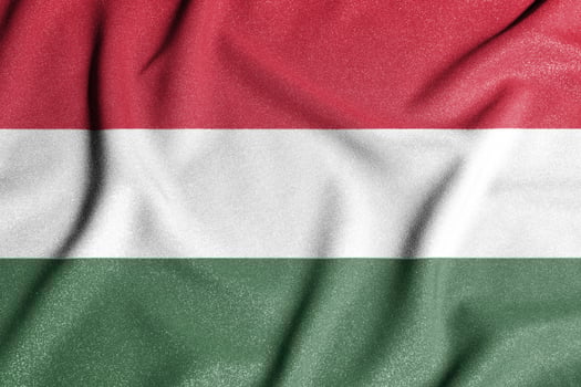 National flag of the Hungary. The main symbol of an independent country. Flag of Hungary. An attribute of the large size of a democratic state. photo