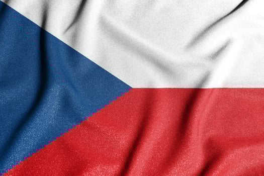 National flag of the czechia. The main symbol of an independent country. Flag of czechia. An attribute of the large size of a democratic state. photo