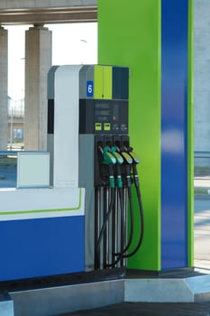 Gas station close-up photo