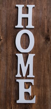 White letters with word HOME photo