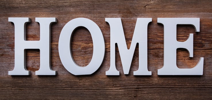 White letters with word HOME photo