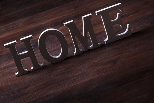 White letters with word HOME photo
