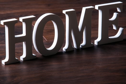 White letters with word HOME photo