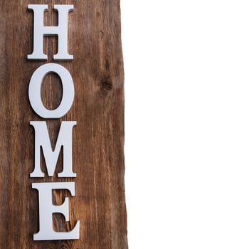 White letters with word HOME photo