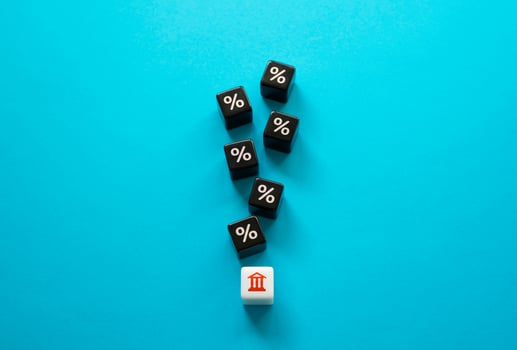 Bank and problem loans. Debt, low liquidity of assets. Bank fall. Stress test of the financial system. Bankruptcy, the threat of a banking crisis. Suffer losses. Economic slowdown, growth of debtors photo