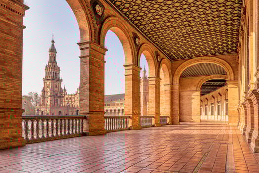 Scenic view of Plaza de Espana, Seville Spain aka the city of Theed on the planet Naboo Star Wars photo