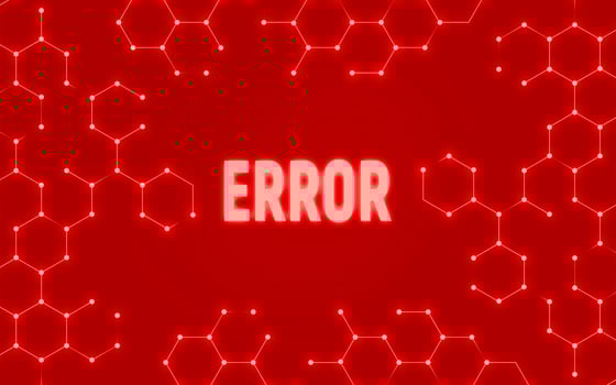 Error sign. Serious problems with the protection of cyberspace. photo
