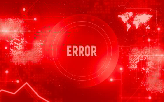 Error sign. Serious problems with the protection of cyberspace. photo