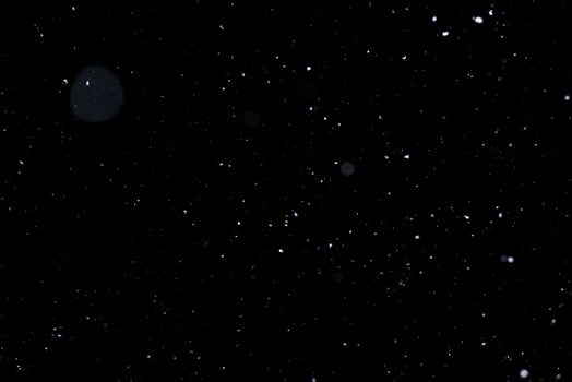 Element for winter design or overlay. Real snow over black background. photo