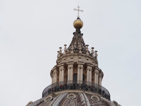 saint peter basilica rome view from rooftop dome detail photo