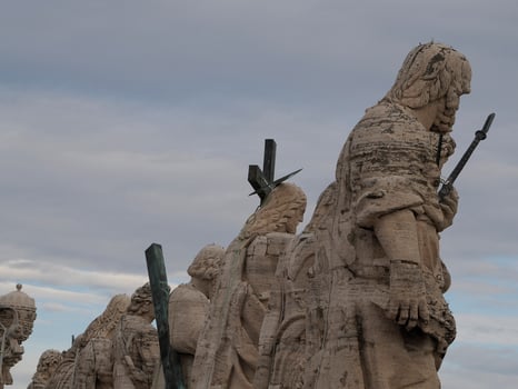 saint peter basilica rome view from rooftop statue detail photo