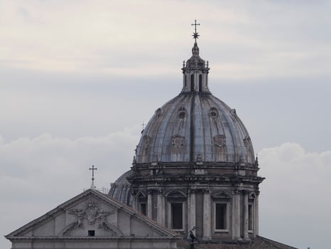 rome house roof and church dome cityscape roofdome view panorama photo