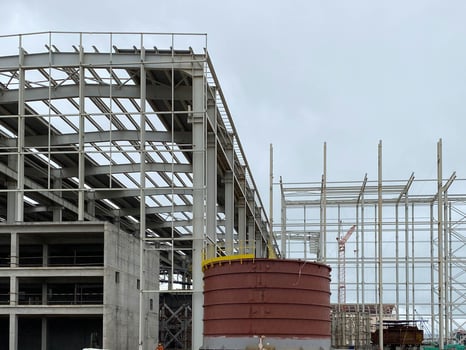 Building and construction materials in a warehouse photo