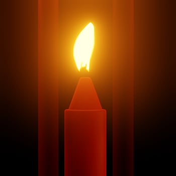 Burning Candle Close-up view 3D rendering photo