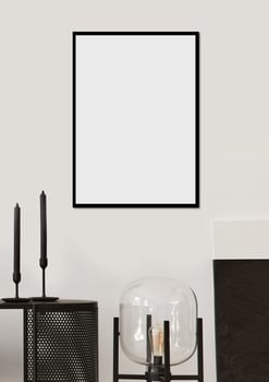 Black interior frame mockup photo