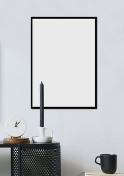 Black interior frame mockup photo