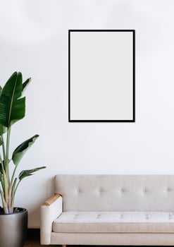 Black interior frame mockup photo