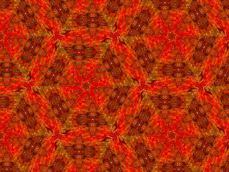 Colorful red fire kaleidoscope background abstract flower and symmetric pattern photo
