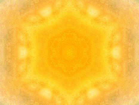 Colorful yellow and blue light kaleidoscope background abstract flower and symmetric pattern photo