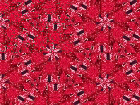 Red floral kaleidoscope background abstract unique and symmetric pattern for christmas vibes photo
