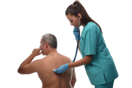 Female Doctor checking on patient. Medical concept. photo