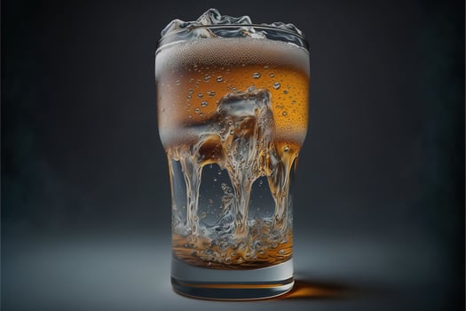 Cold glass filled with beer photo
