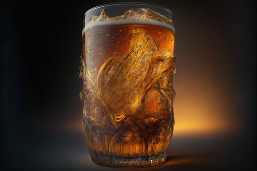 Cold glass filled with beer photo