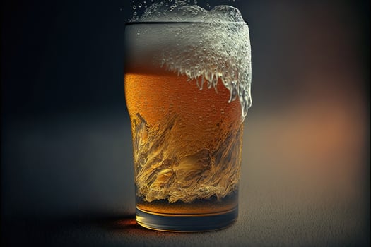 Cold glass filled with beer photo