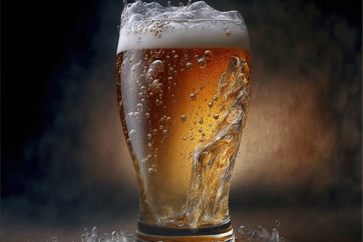 Cold glass filled with beer photo