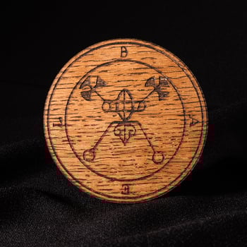 Ouija Board, yellow on a black background photo