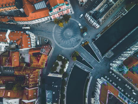 Drone views of the Slovenian capital of Ljubljana photo