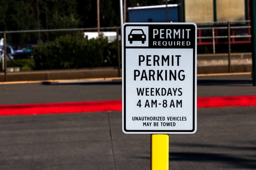 ermit parking street sign with a car symbol photo