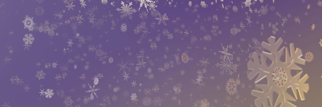 background with 3d snowflakes on dark background. Seasonal holidays paper art banner, poster. Render photo
