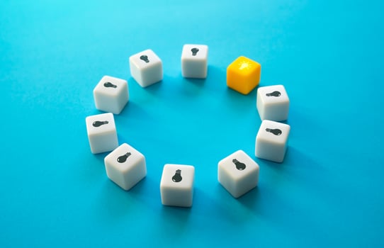 The best idea of all. First thought. Choosing best option. Initiative, success. Innovation, technological breakthrough. Optimal answer choice. Brainstorm. Creativity and ingenuity photo