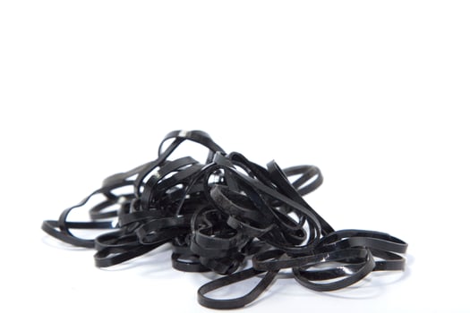 Black rubber band on a white background photo