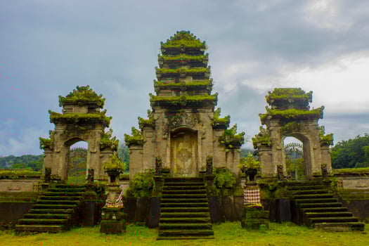 hindu temple ruins of Pura Hulun Danu at the Tamblingan lake, Bali, Indonesia photo