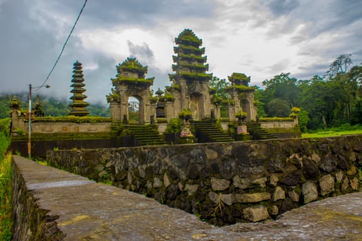 hindu temple ruins of Pura Hulun Danu at the Tamblingan lake, Bali, Indonesia photo
