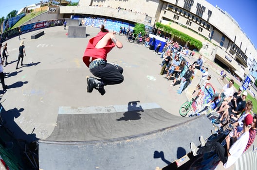 KHARKIV, UKRAINE - 27 MAY, 2018 Roller skating during the annual festival of street cultures photo