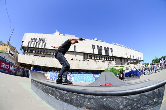 KHARKIV, UKRAINE - 27 MAY, 2018 Roller skating during the annual festival of street cultures photo