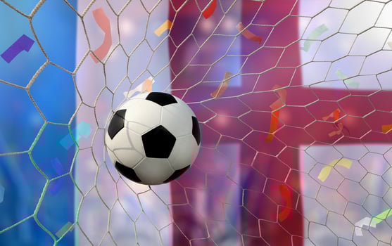 Football Cup competition between the national England and national France. photo