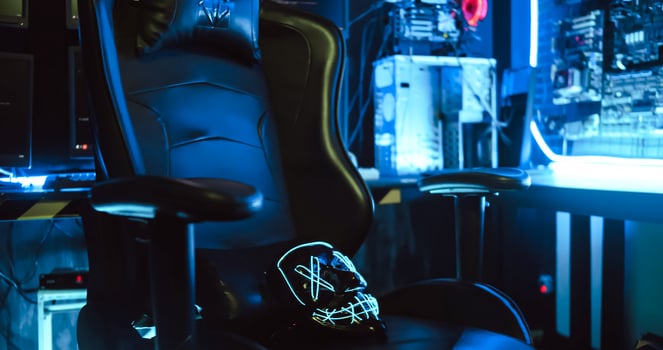 A hacker's private office used for identity theft. photo
